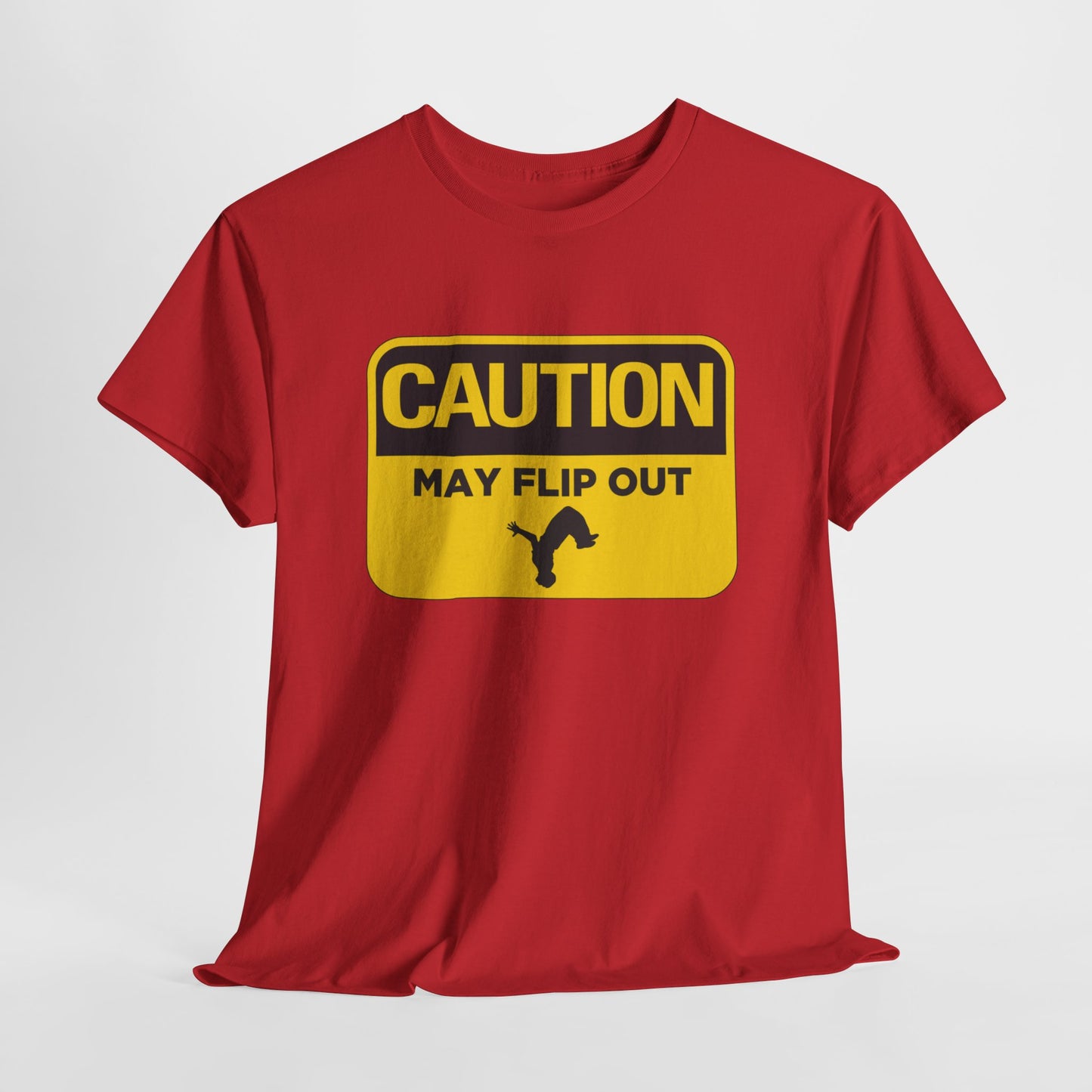 Adult T-Shirt - Caution May Flip Out - Gymnastics & Parkour Tee