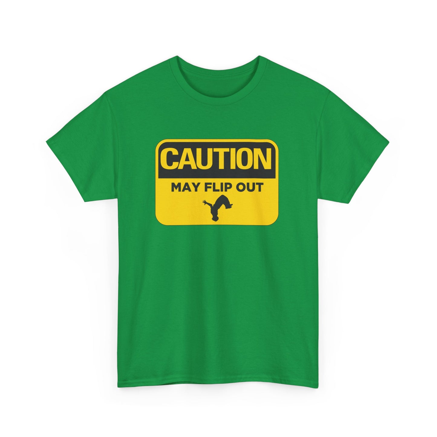 Adult T-Shirt - Caution May Flip Out - Gymnastics & Parkour Tee