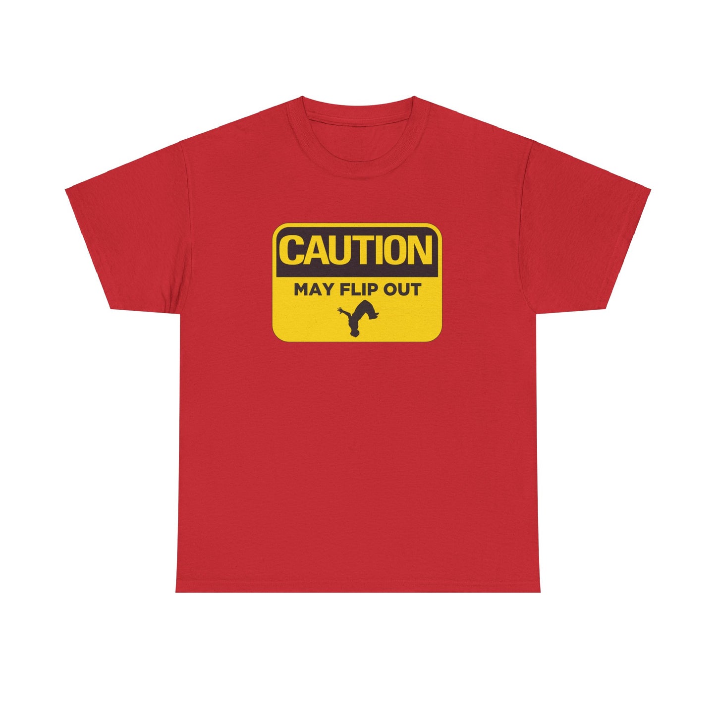Adult T-Shirt - Caution May Flip Out - Gymnastics & Parkour Tee