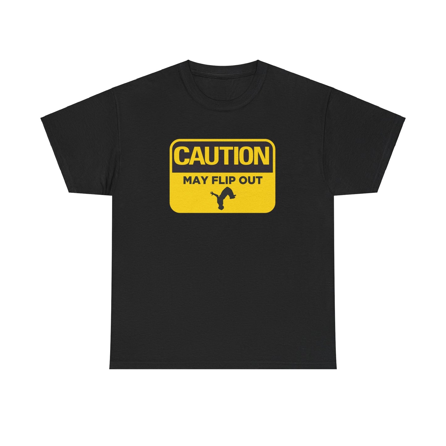 Adult T-Shirt - Caution May Flip Out - Gymnastics & Parkour Tee