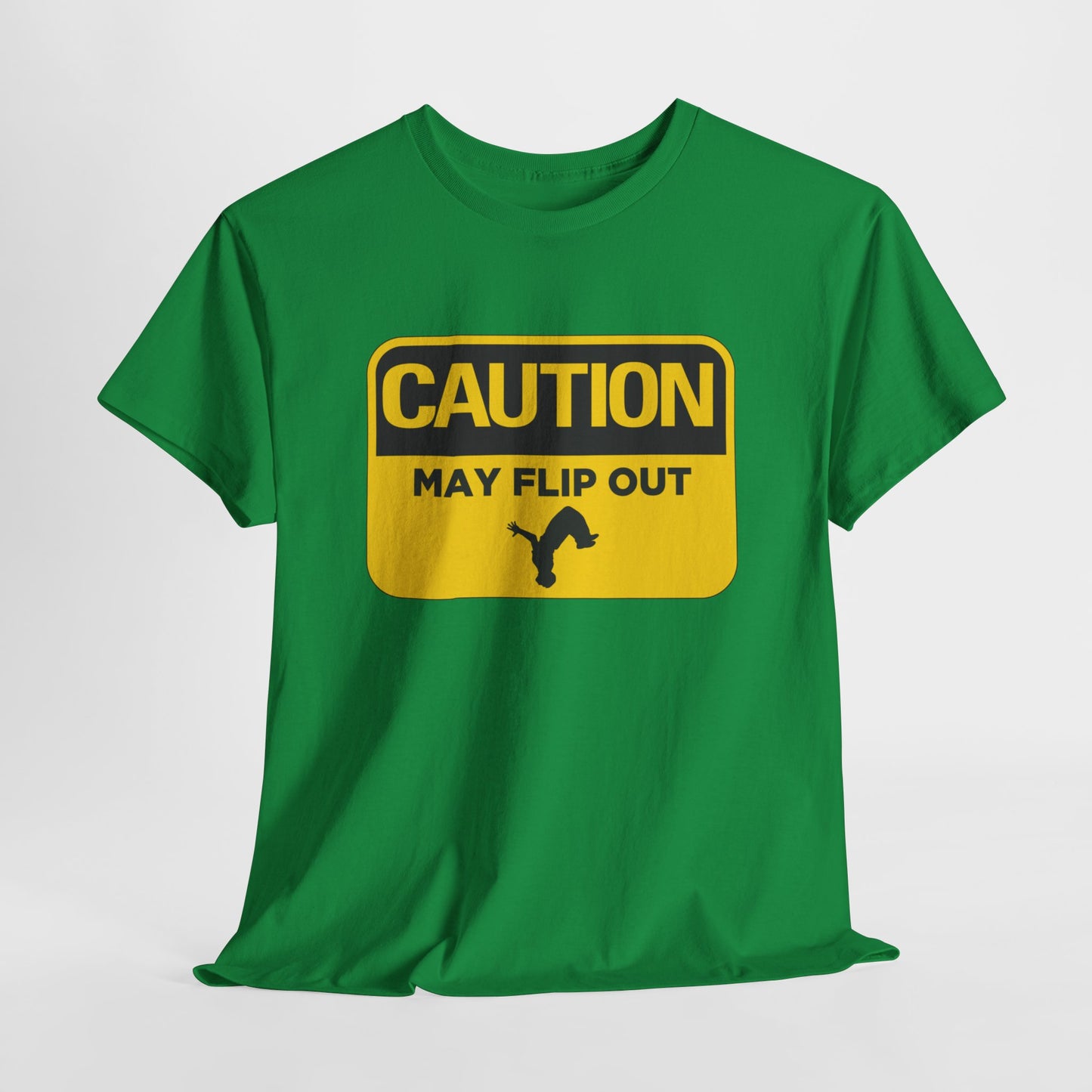 Adult T-Shirt - Caution May Flip Out - Gymnastics & Parkour Tee