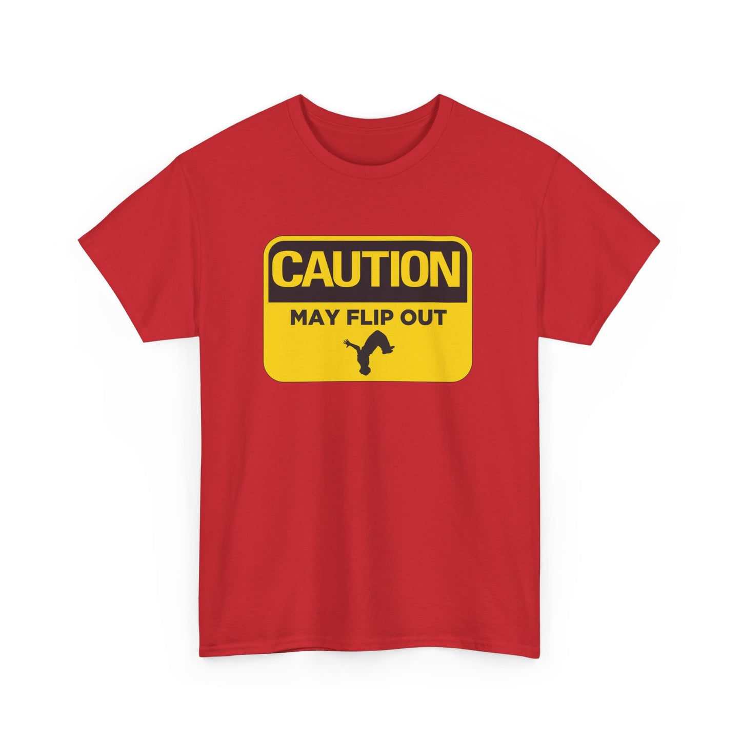 Adult T-Shirt - Caution May Flip Out - Gymnastics & Parkour Tee